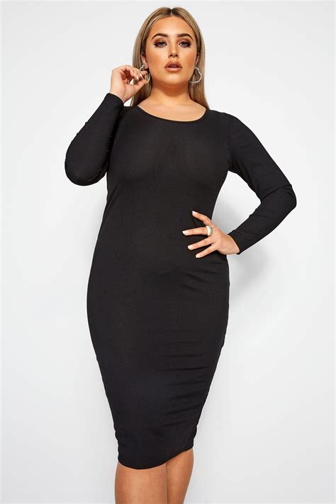 plus size black bodycon dress